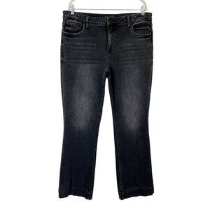 Kut From The Kloth Kelsey Fab Ab Ankle Flare Jeans Womens Size 16 Black
